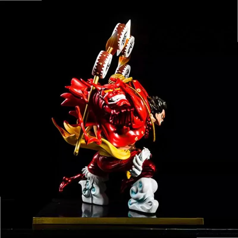 One Piece Luffy Gear 4 Snakeman GK Statue Kabuki Edition Black/Red Interchangeable Face Anime Figure Collectible Model - view 2
