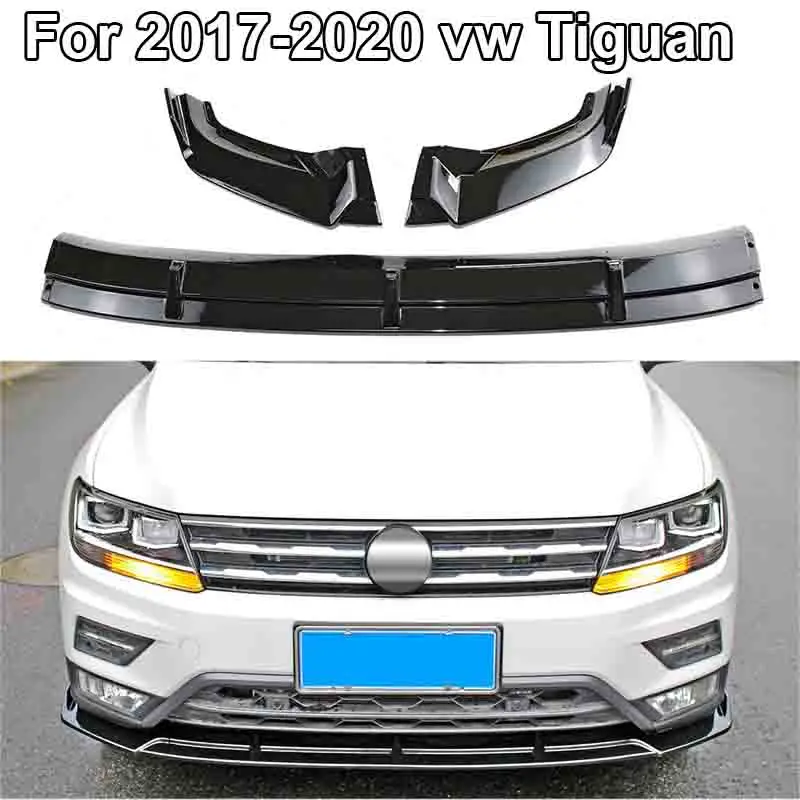 

lower Front Bumper Lip Body Kit Spoiler Splitter Bumper Canard Chin Lip Splitter Guard Protector New For 2017-2020 vw Tiguan