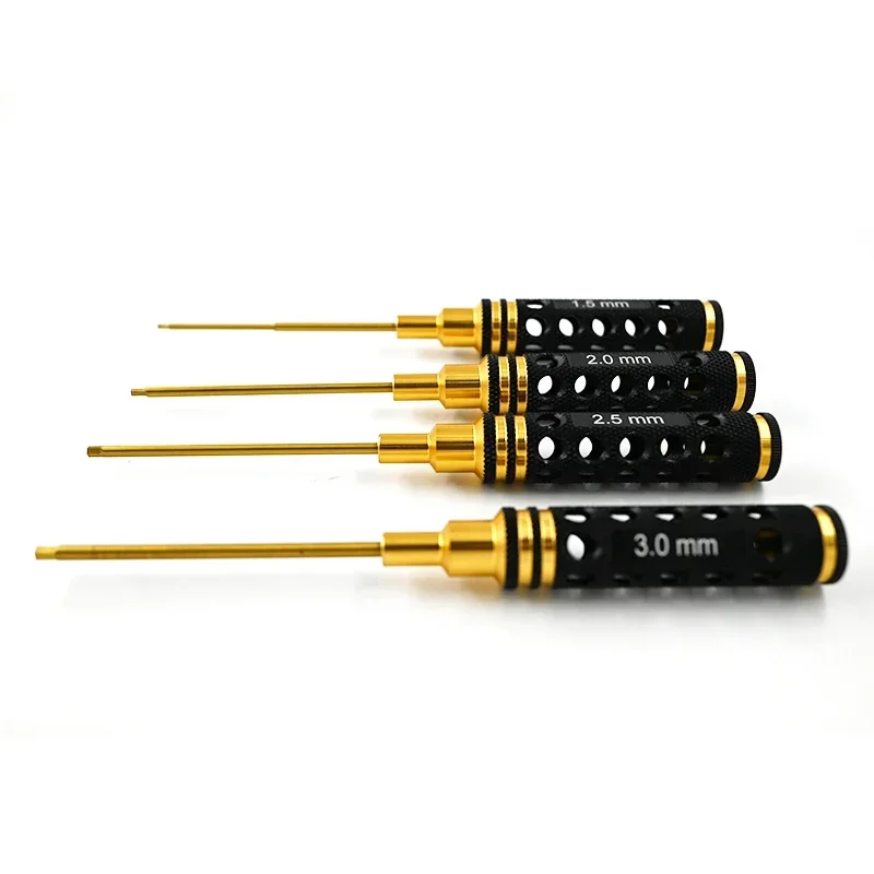 4pcs/set Titanium Plating 1.5/2/2.5/3mm Hexagon Screwdriver Screw Driver Tool Kit For Rc Model Car Boat Airplane