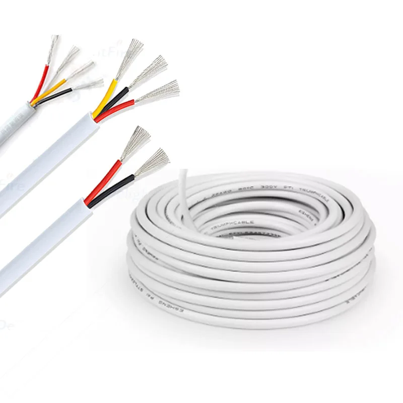 

White Sheathed Cable 2 3 4 Core 28AWG Electrical Wire Flexible Insulation PVC Tinned Copper Electronic Wire For LED Strip Light