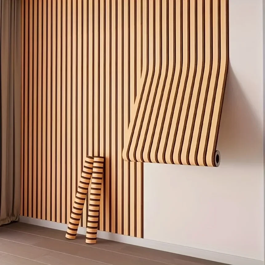 Extra Thick Peel-and-Stick 3D Wood Grain Wallpaper Self-Adhesive Waterproof Vinyl Wallpaper Suitable for Living Room Bedroom