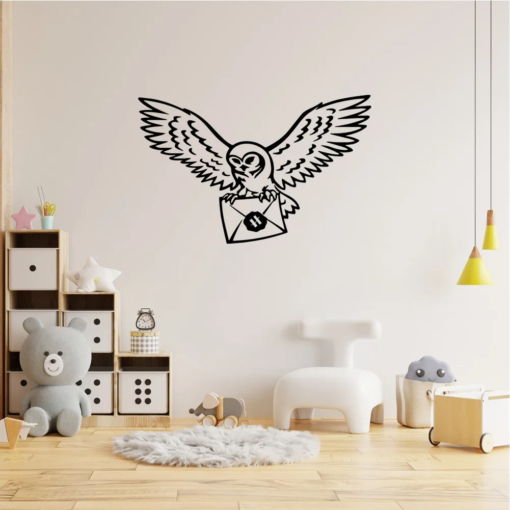 Cool Harry Owl Wall Stickers For Bedroom Decor Decorative Sticker Home Decor Bird Letter Vinyl Wall Decal