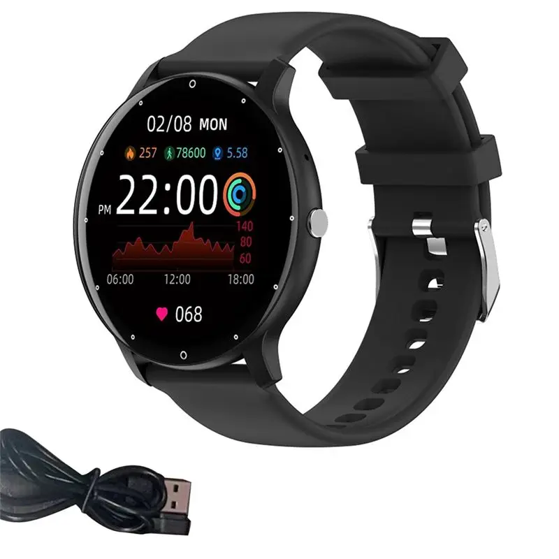 

B03B-ZL02C Pro Smart Watch Screen Heart Rate Blood Oxygen Sport Measurement Watch Durable Easy Install Easy To Use Black