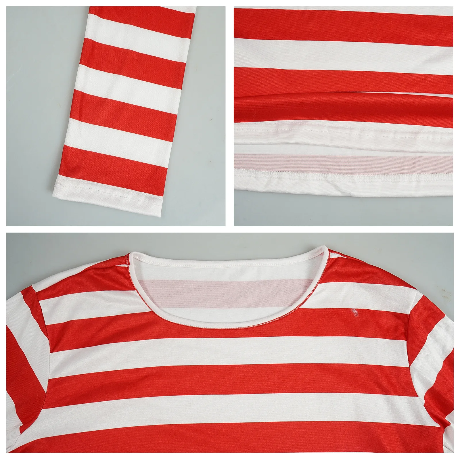 أين والدو قميص مخطط للشباب والأطفال والأولاد والي زي قميص نظارات وقبعة جوارب للجنسين والكبار أزياء الهالوين التنكرية