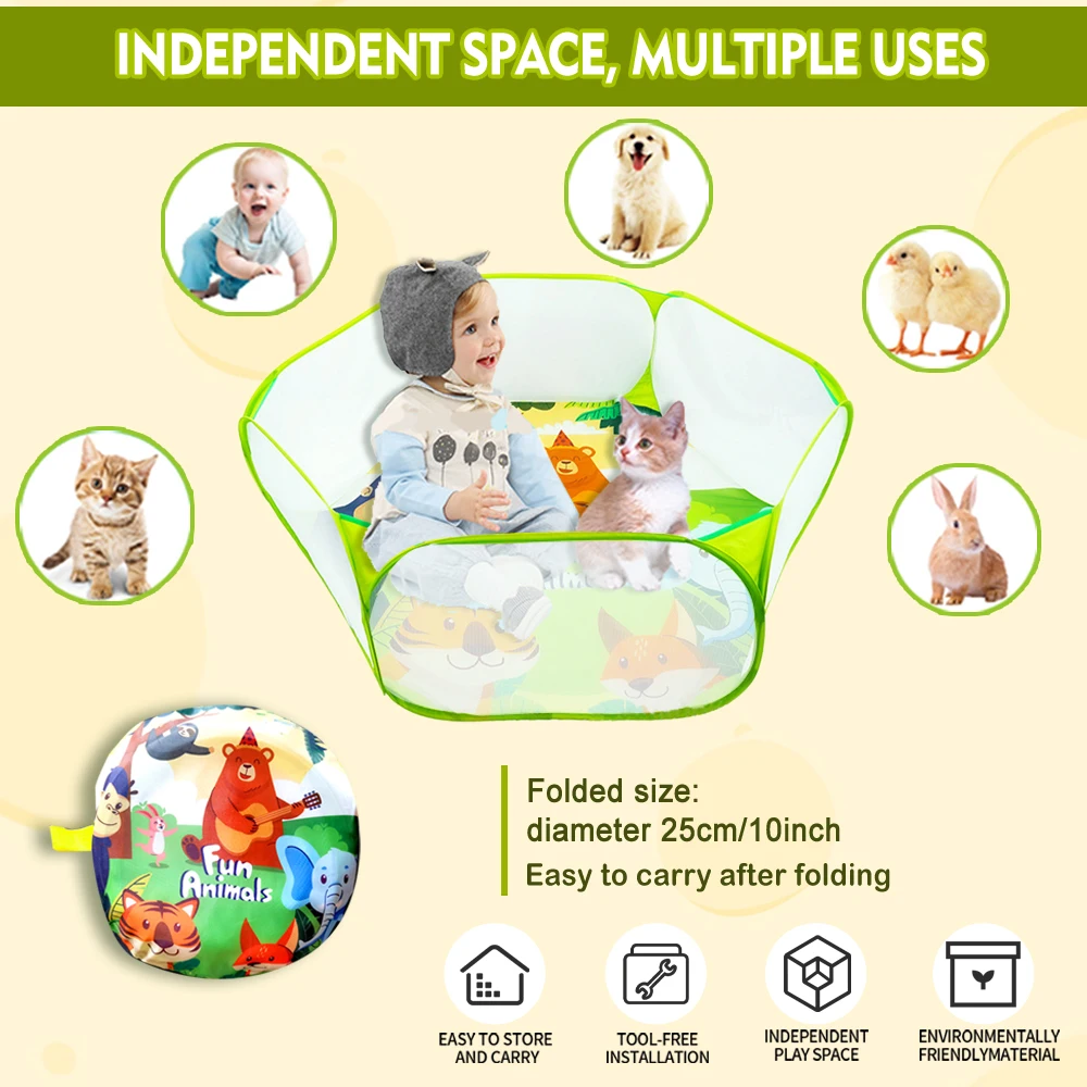 Tente de fosses à balles de dessin animé portable, facile à installer, rangement simple, intérieur, extérieur, camping, jouets de sport