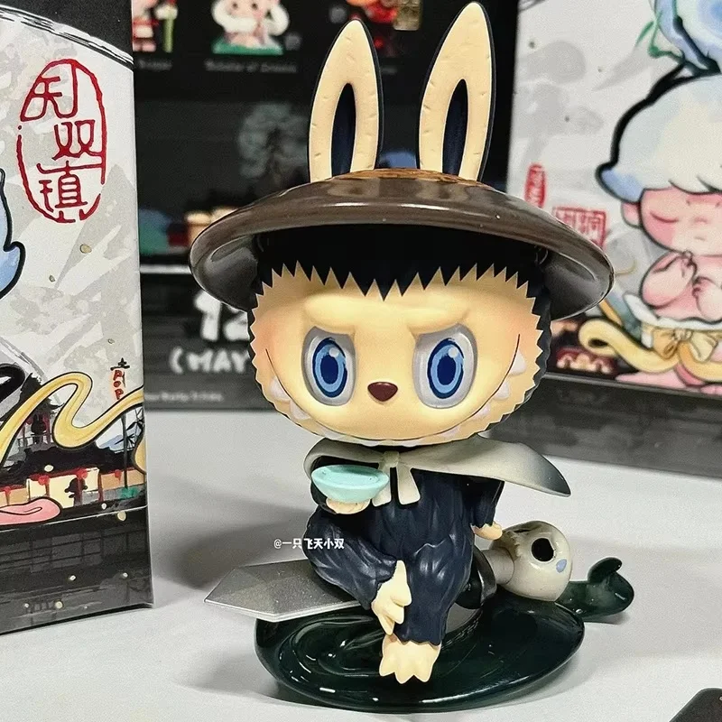 14e verjaardag Wu Shuang Town Seriesechte Blind Box Action Figure Dimoo Kawaii Fashion Skullpanda Mystery Box Speelgoed Volwassen kind