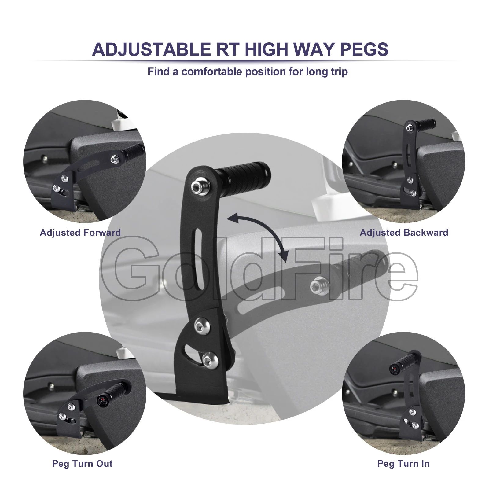 Motorcycle Floor Board Highway Road Pegs Adjustable FootRest Extensions Mounts Footpegs For Can Am Spyder RT Factory Floorboard