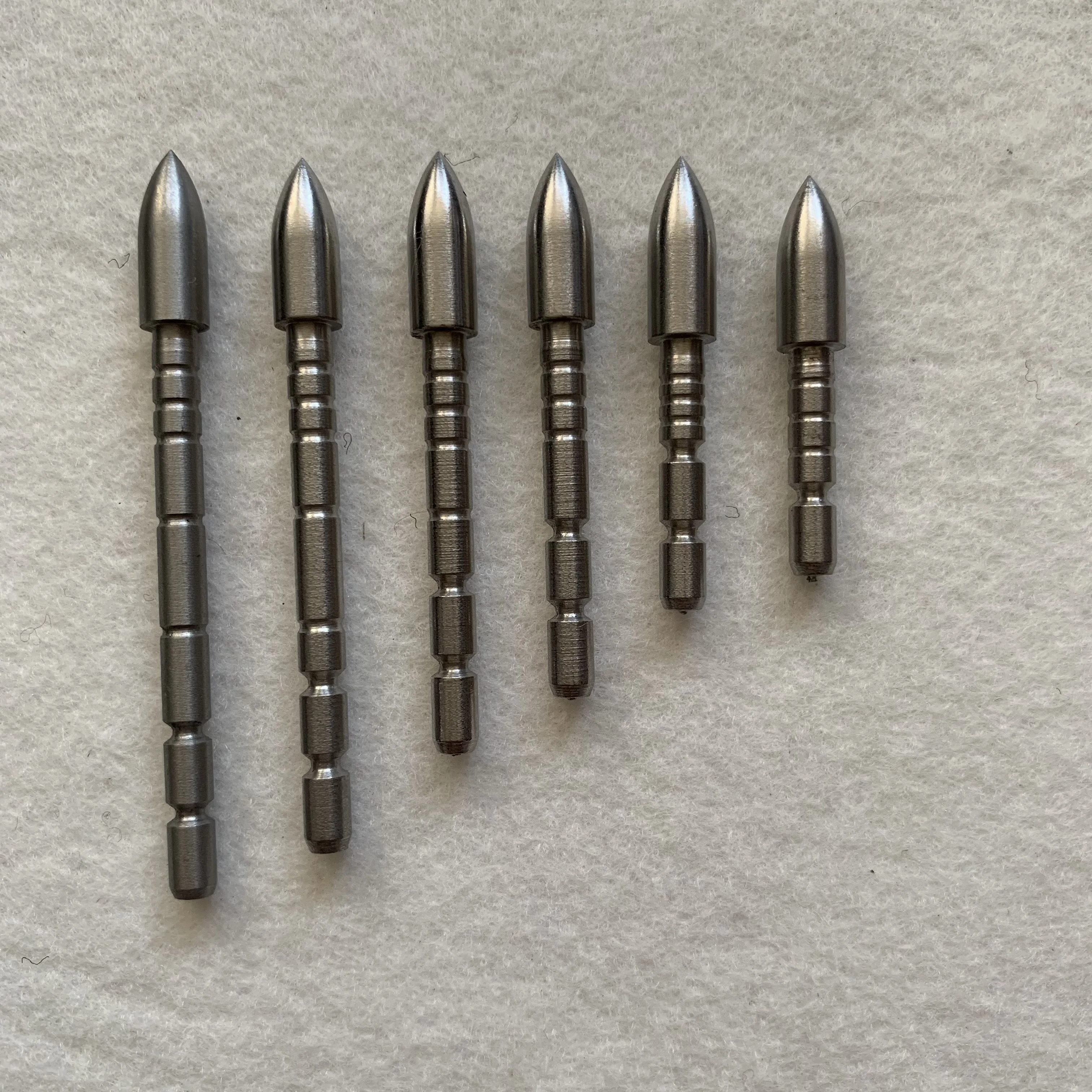 12pcs Stainless Steel Bullet Point Tip For ID 4.2 mm Arrow Shaft Arrow Head 70 80 90 100 110 120 Grain ID 4.2mm OD 6.0mm