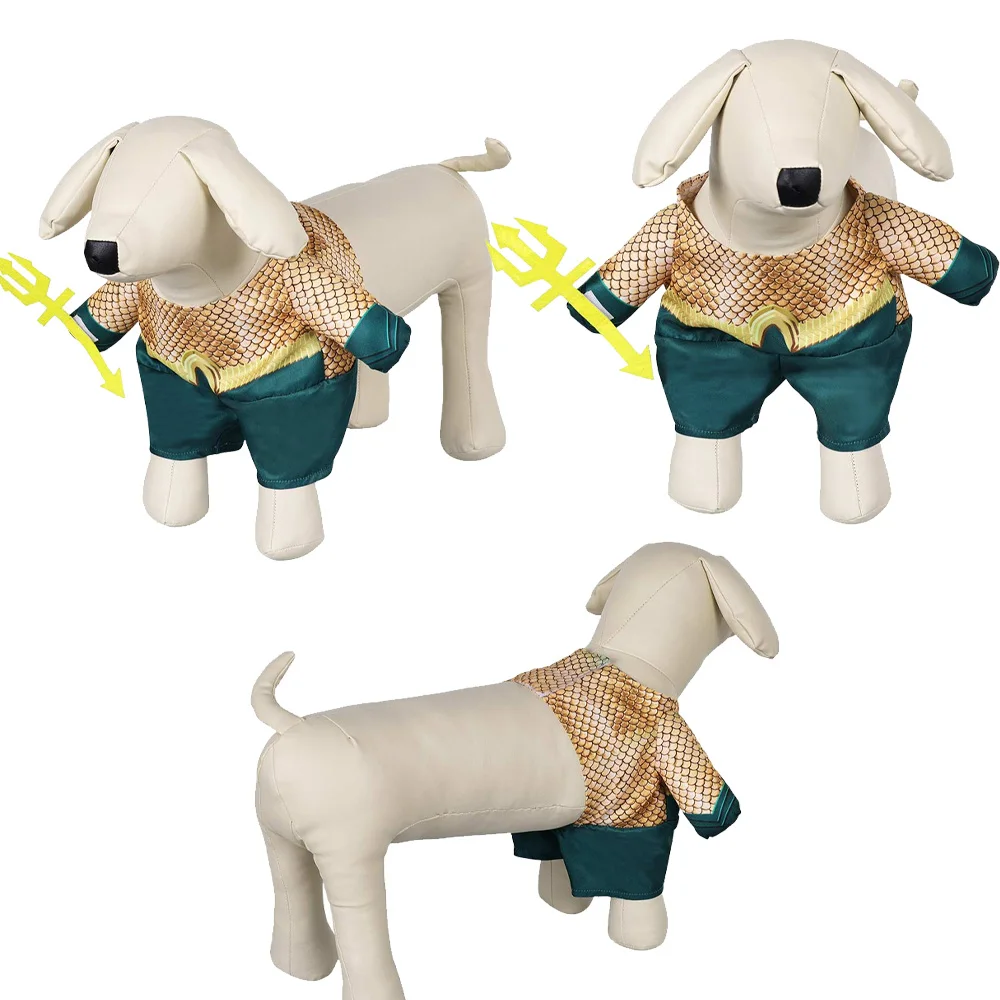 

Pet Dog Clothing Arthur Cos Curry Cosplay Costume Aquaman Role Play Outfits For Dogs Puppy Halloween Carnival Disguise Suit