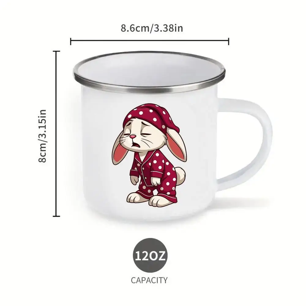 Adorable Sleeping Bunny Coffee Mug Enamel Sleeping Cup Cute Tea Hot Beverage Cup Women Hand Wash Only Reusable Bridal Showers