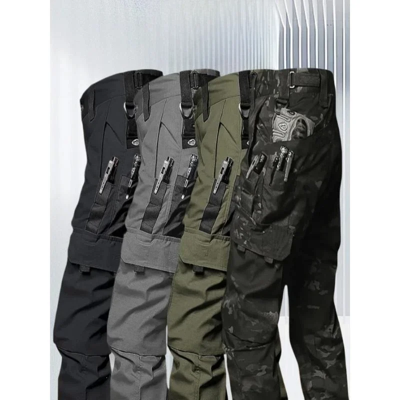 4 Pack Men's Tactical Pants Stretch Ripstop Work Trousers Neutral Style Straight Leg Casual Pants for All Seasons