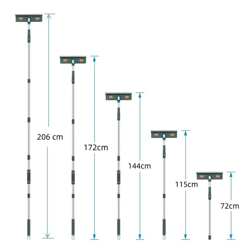 Household Extended Telescopic Pole Glass Cleaner Multi-Piece Window Wiper & Squeegee