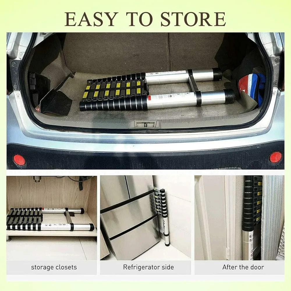 16,5 Fuß große Teleskop-Verlängerungsleiter aus Aluminium mit abnehmbaren Haken für den tragbaren Einsatz