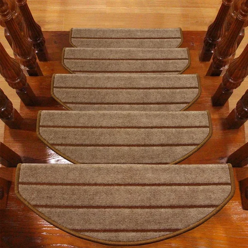 Solid color stair step mat free glue self-adhesive household solid wood marble step non-slip mat spiral stair step mat