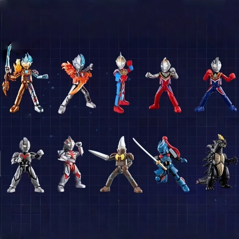 BLOKEES Blocos de Construção Ultraman Sparkling Edition Vol.12 Ultraman Blazar Ultraman Gaia Montado Modelo Móvel Pingente Brinquedo
