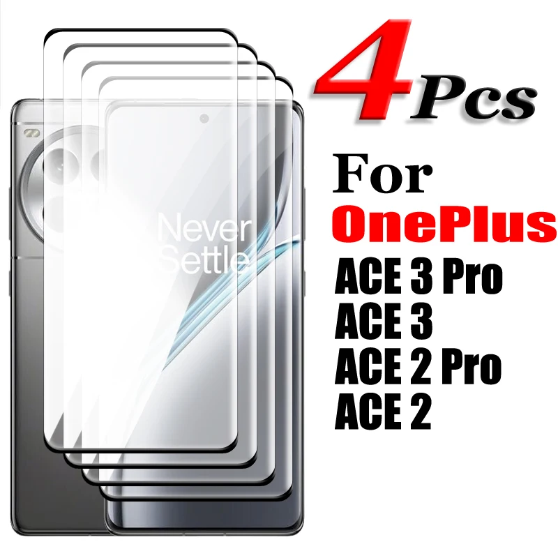 2/3/4PCS Glass For OnePlus ACE 3 Pro Tempered Glass For OnePlus ACE2 ACE3 Pro Screen Protector 3D Curved Full Cover Glass