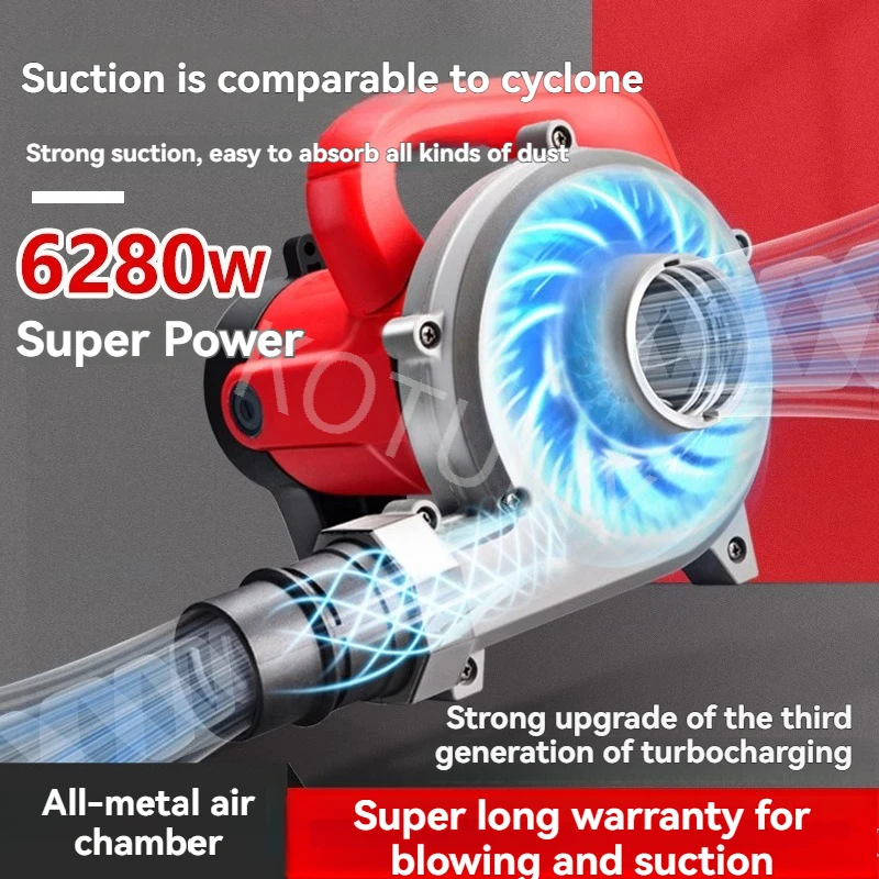 Vacuum Cleaner 6280W High-power Dust Collector Woodworking Planer, Wall Grinder Bag Blowing And Suction Dual-use