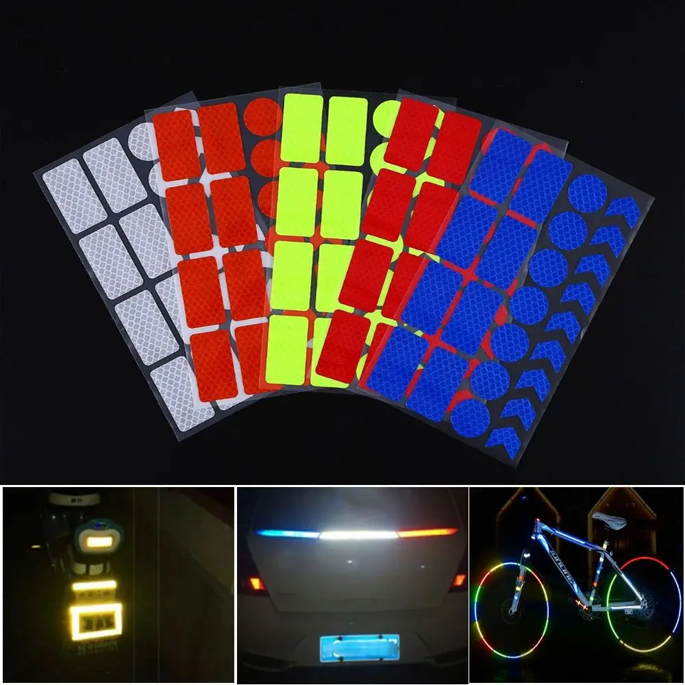 Cycling Accessories Fluorescent Motorcycle Bicycle Reflector Film Decal Tape Wheel Rim Sticker Bike Reflective Stickers