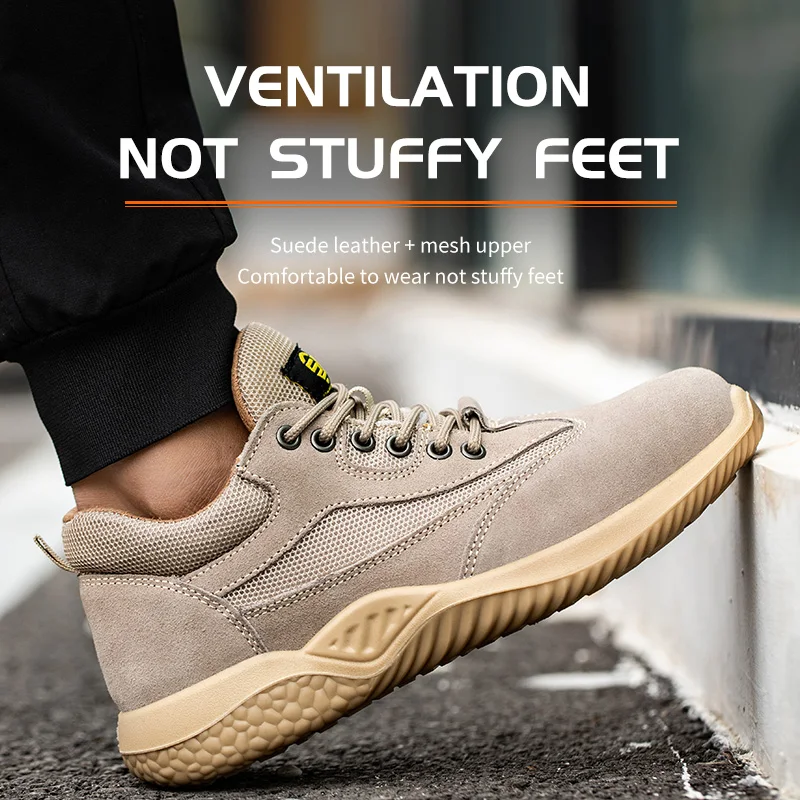 Scarpe antinfortunistiche da uomo per lavoro Sneakers sportive leggere dita in acciaio spedizione gratuita protezione Industria per i piedi originale