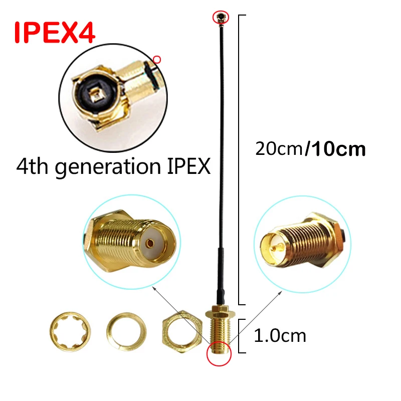 ipex 4 mhf4  eoth 2.4g wifi Antenna router antena 2.4GHz 5.8Ghz IOT 8dBi antene RP-SMA sma male Dual Band 2.4G 5.8G 21cm Pigtal