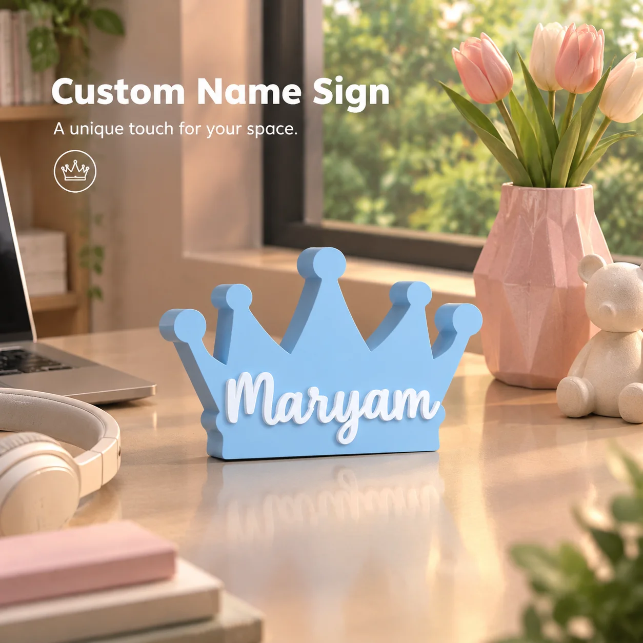 1pc personalized crown decoration ornament, custom content, home decoration, bedroom atmosphere decoration, birthday gift