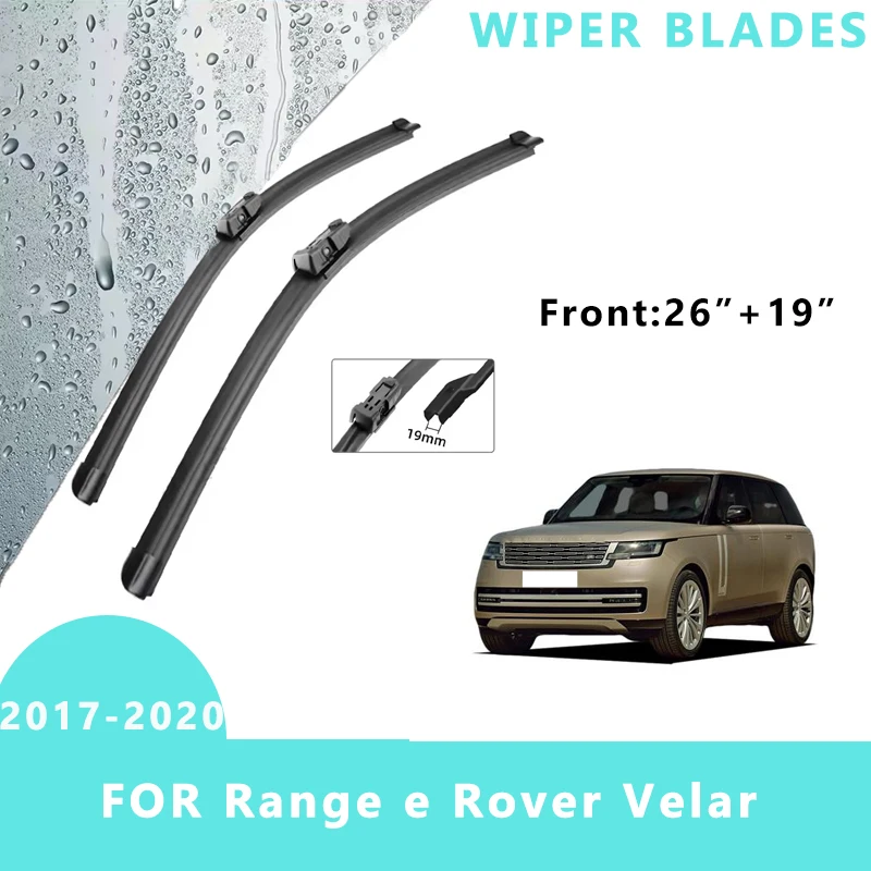 

Front Windscreen Wiper Blades Windshield Window Accessories 2PCS for Range e Rover Velar 2020 2019 2018 2017 26”+19“