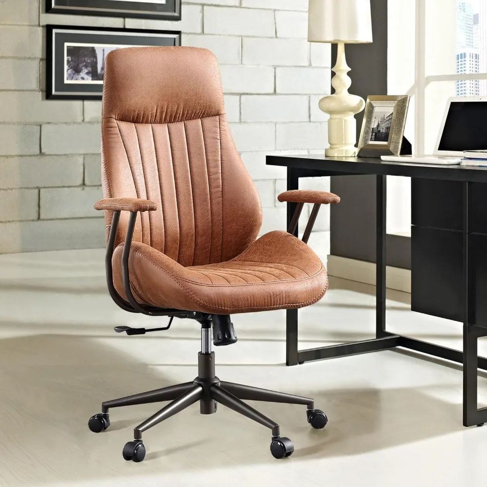 

XIZZI Mid Century Office Chair with Lumbar Support,Ergonomic Desk Chair with Wheels and Arms,High Back Computer Chair for Home (