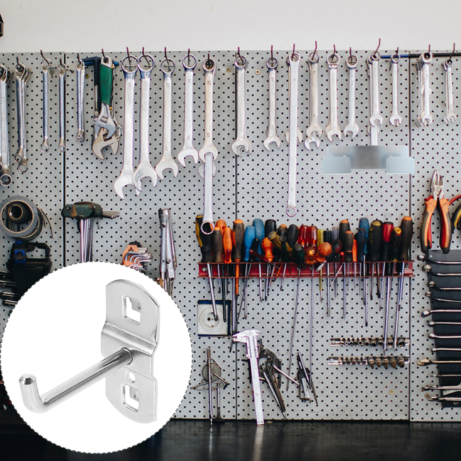 

12 pcs Hardware Hooks for Wire Shelving Pegboard Storage Rack Square Hole Stainless Steel Display Hanging Organizers Supermarket