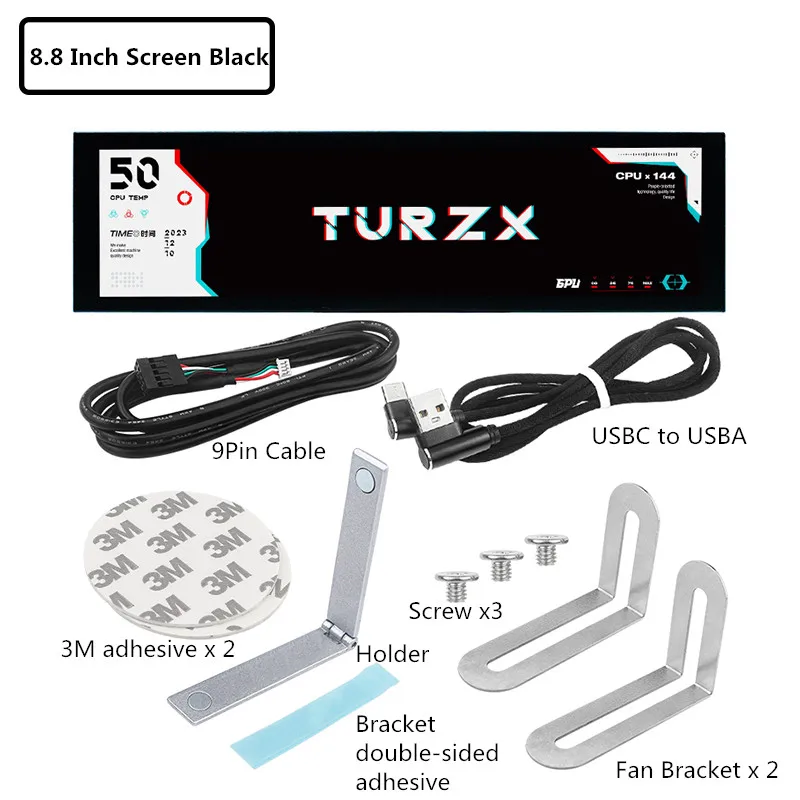3,5/5/8,8 Zoll IPS Typ-C Sekundärbildschirm Mini-Computer Sekundärbildschirm CPU GPU RAM HDD-Monitor USB-Display frei AIDA64