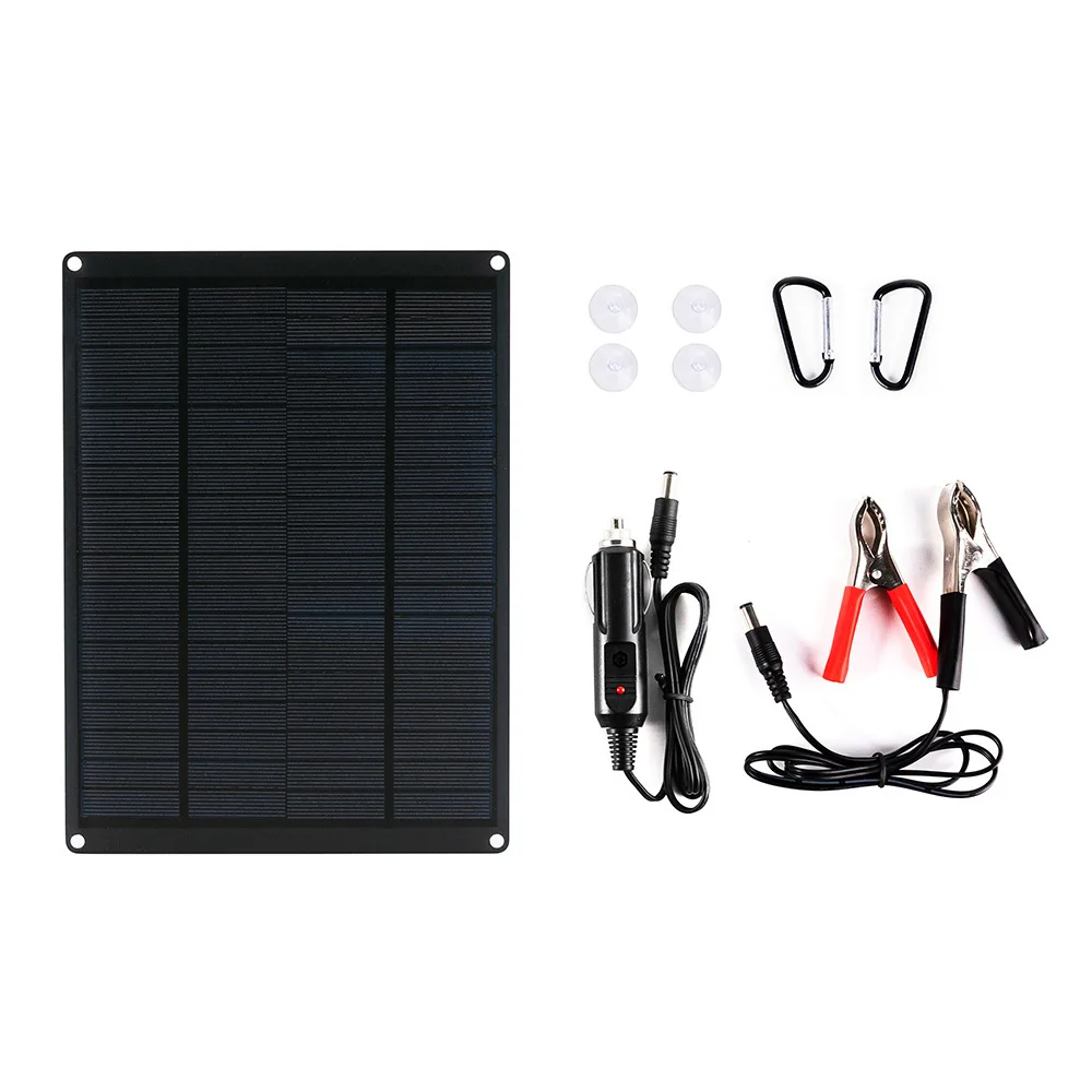 

6W 18V 5V Dual USB+DC5521 Output Car Charger Solar Panel for Auto Boat RV Battery Solar Charging 180*360MM