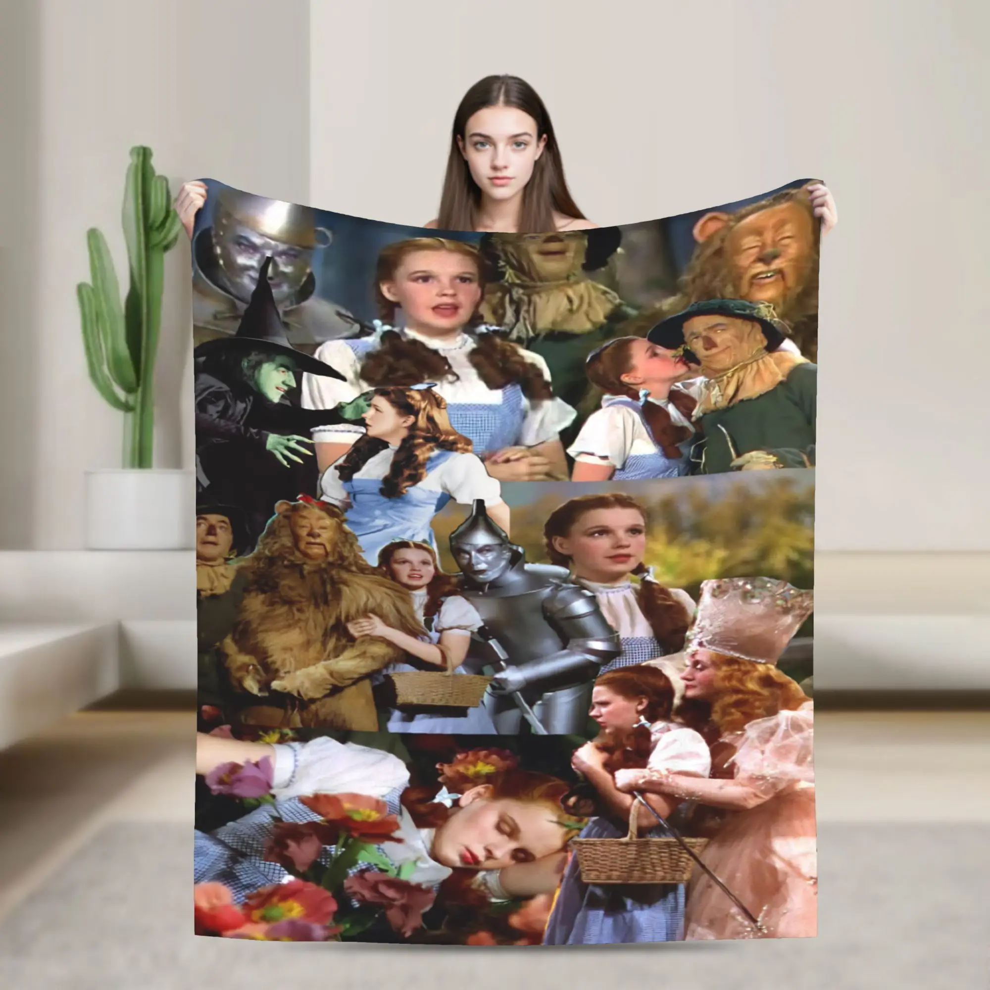Wizards of Ozs Movie Blankets Cowardly Dorothy Tin Wool Awesome Soft Throw Blankets for Home  Winter