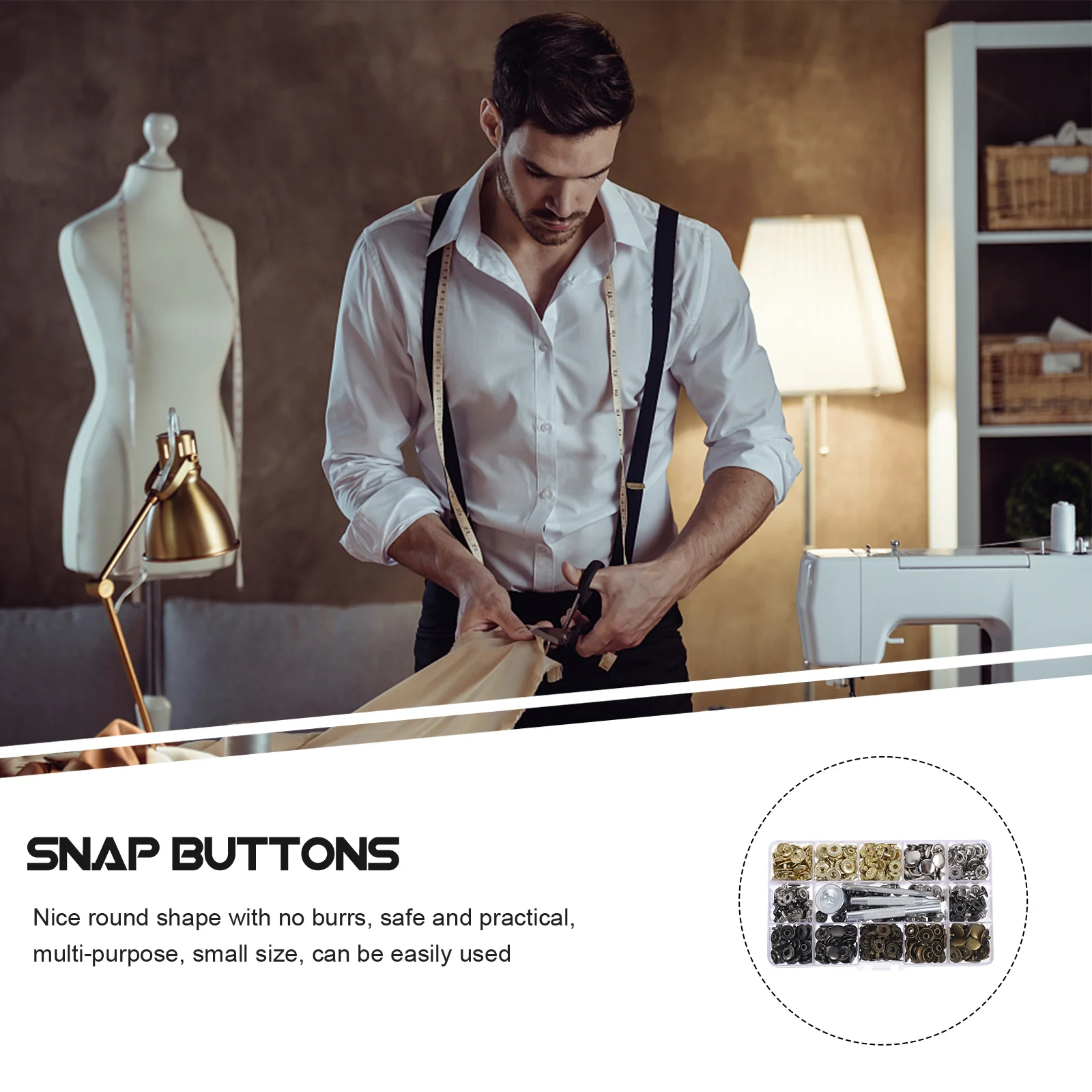 

Angoily 1 Set Snap Button Kit for Clothing Repair Decorative Fasteners Metal Press Tools Bracelet Accessories