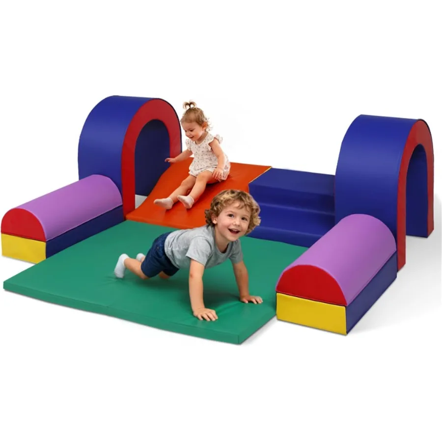 

10-Piece Soft Foam Block Climbing and Crawling Activity Play Set for Toddlers and Lightweight Indoor Climber Baby Infant Play T