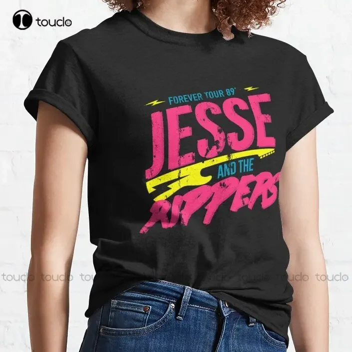 New Jesse And The Rippers: Forever Tour 89' Classic T-Shirt Cotton Tee Shirt Cooling Shirts For Men Custom Aldult Teen Unisex