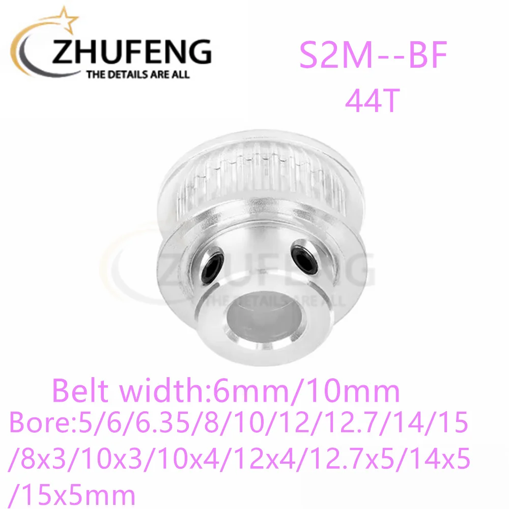 S2M BF Timing Pulley44T Tooth TeethBore5/6/6.35/8mmto15mm/8x3/10x3mmto15x5mm Synchronous Wheels Width6/10/mmBelt 3DPrinterParts