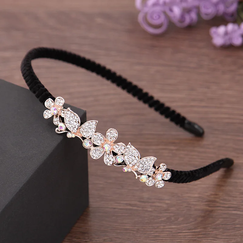 Korean Version of Rhinestone Headband New Non-slip Pearl Headband Pressure Hair Ring Hairpin Women\'s Bangs Clip Hair Accessories