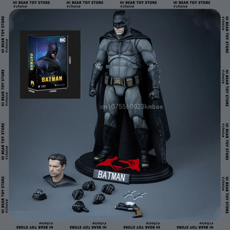 Genuine Fondjoy Batman Figure Bvs Light Armor Big Ben Batman Model Dc Multiverse Series 19cm PVC Action Figurine Collection Gift