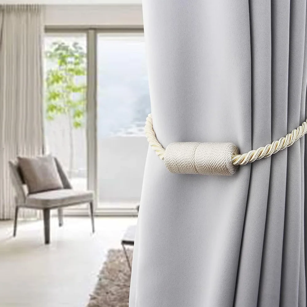 2 Pack Magnetic Curtain Clips Magnetic Curtain Tiebacks Elegant Curtain Holdbacks  for Drapes