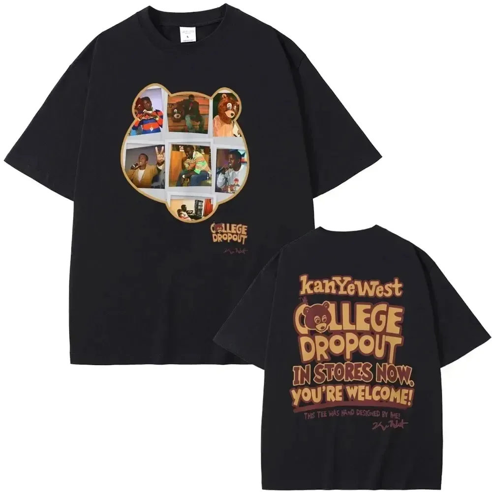

Лучшая известная футболка Kanye West The College для мужчин и женщин, хлопковая Футболка с принтом, футболка с коротким рукавом, летние футболки большого размера, топы