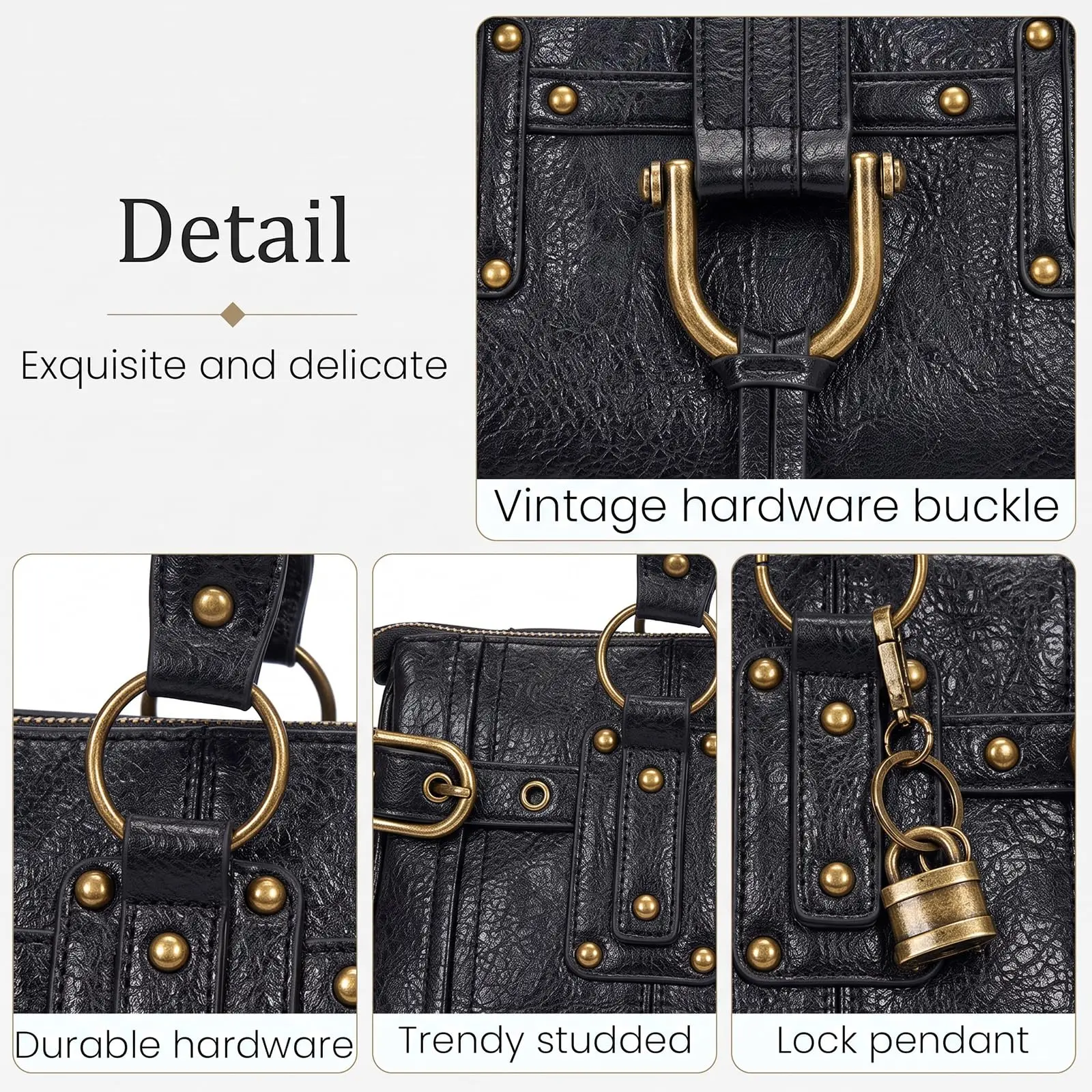 Y2K City Tote Bags Women Hobo Bag Slouchy Vegan Leather Shoulder Handbags Retro  Distressed Hardware Underarm Purse With Zipper