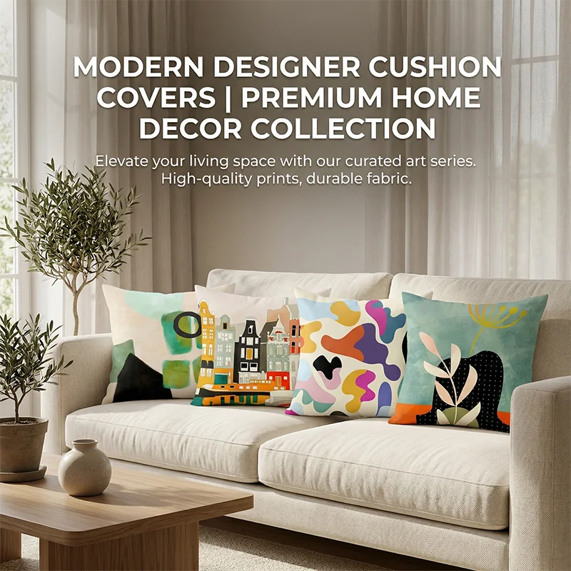 

Modern Geometric Navy Blue Grey Cushion Cover Abstract Striped Throw Pillow Case Sofa Living Room Contemporary Decor 2026