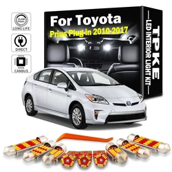 TPKE 12Pcs Canbus For Toyota Prius Plug-in 2010- 2014 2015 2016 2017 Car Number Plate Bulb LED Interior Reading Door Light Kit