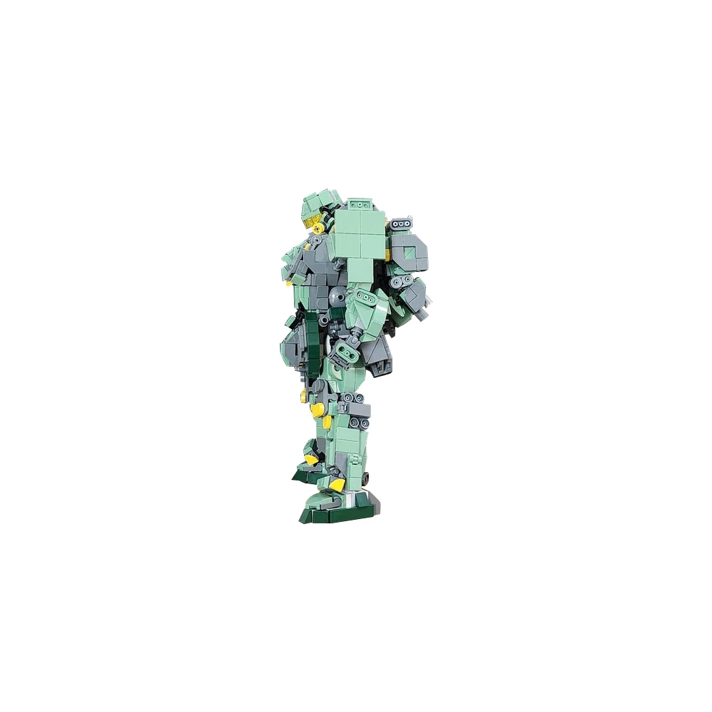 MOC- 186351   Wersja Mech zielony typ 2. klocki zbroja Mech figurka DIY kreatywne zabawki edukacyjne prezent dla dzieci