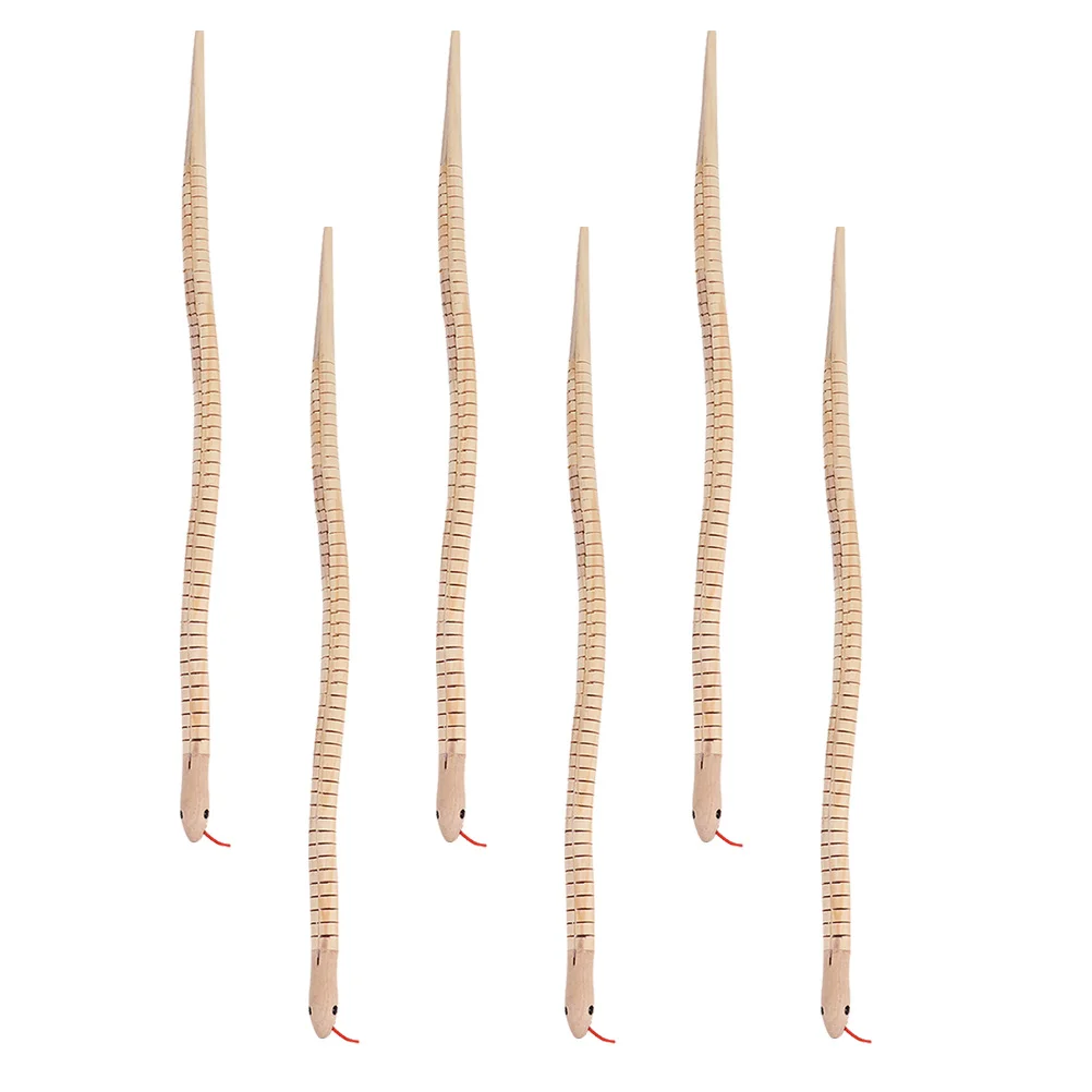 

6 Pcs Toy Artificial Wood Snake Wooden Tricky Props Swing Horror Halloween for Child