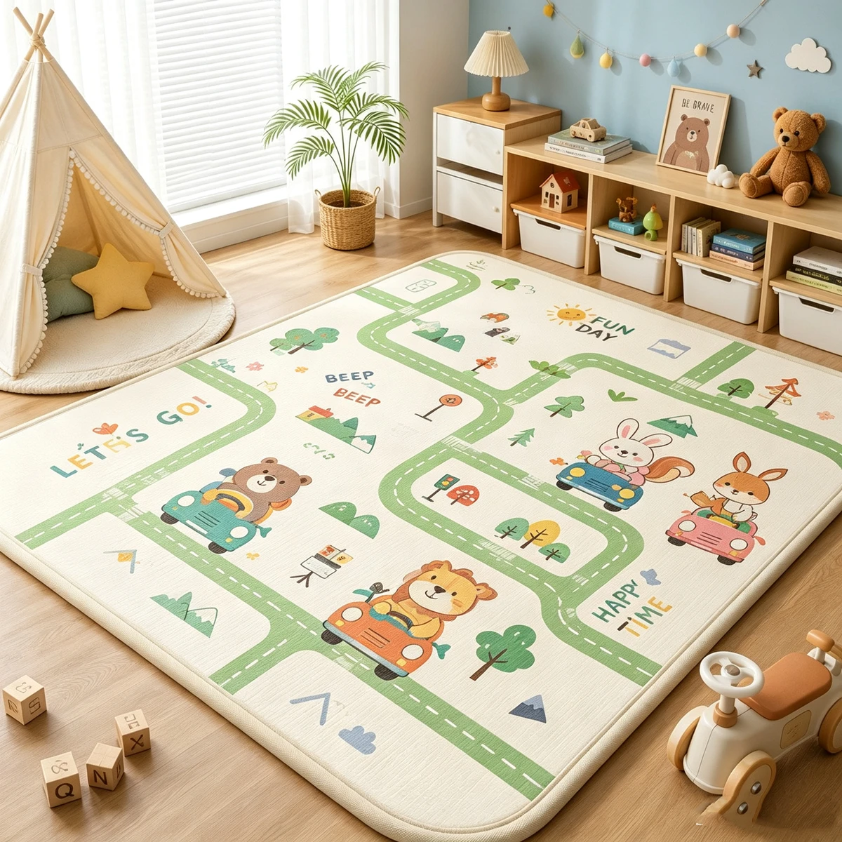 Baby Activity Gym Room Mat Non-toxic Crawling Play Mats Baby Activities Double Sided Pattern EPE Game Mat for Children's Mat Rug