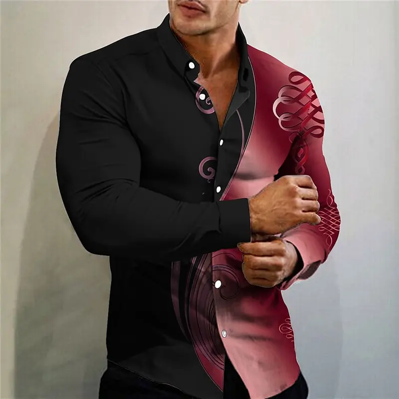 

Men's button light color shirt long sleeved shirt new fashionable and comfortable street casual shirt plus size XS-6XL