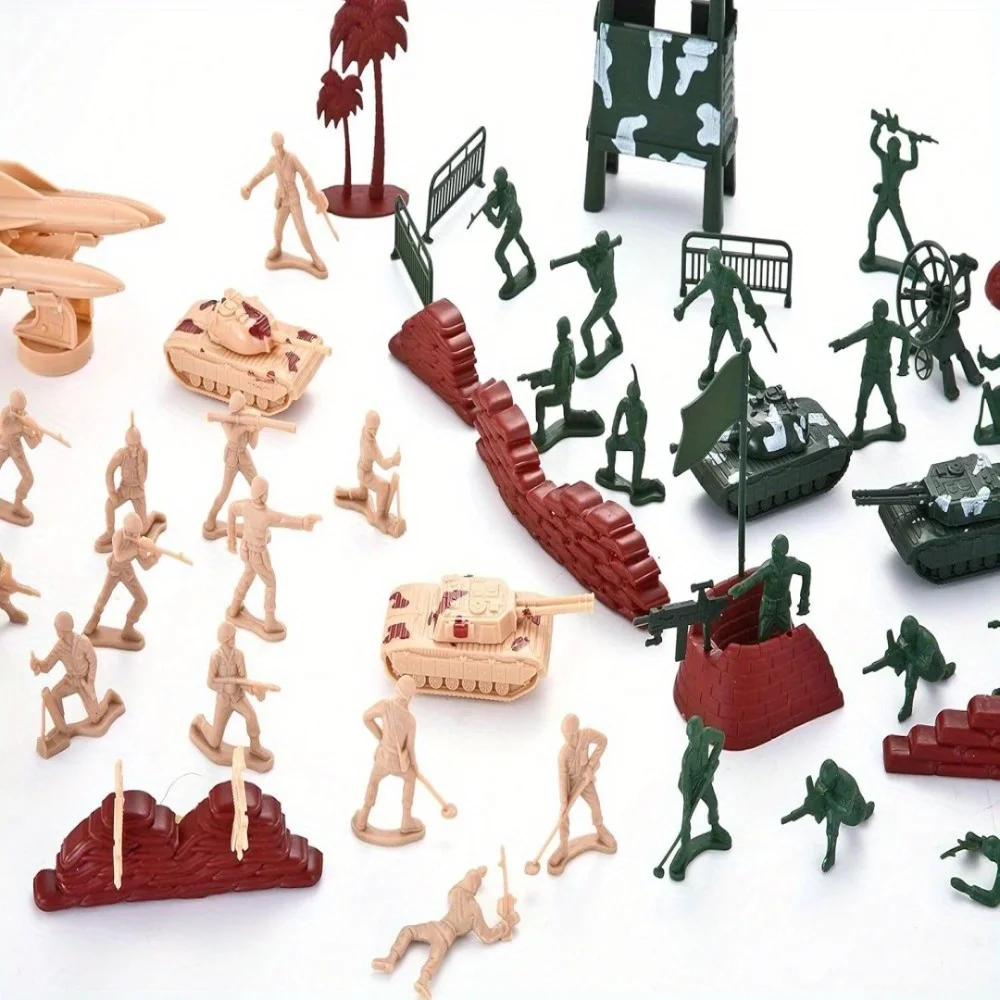 JOYFY 164 قطعة من رجل الجيش الجندي العسكري للعب دلو شخصيات عمل الجيش مجموعة المعركة طائرات هليكوبتر دبابات مع دلو #4