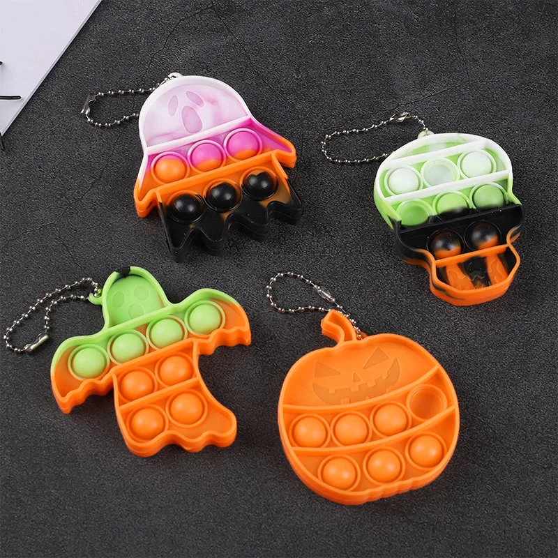6/12 Stück Halloween Mini Pop Schlüsselanhänger Geist Kürbis Hexenhut Ornamente Halloween-Party Geschenktüten-Füller Süßes oder Saures Spielzeug – Detail 8