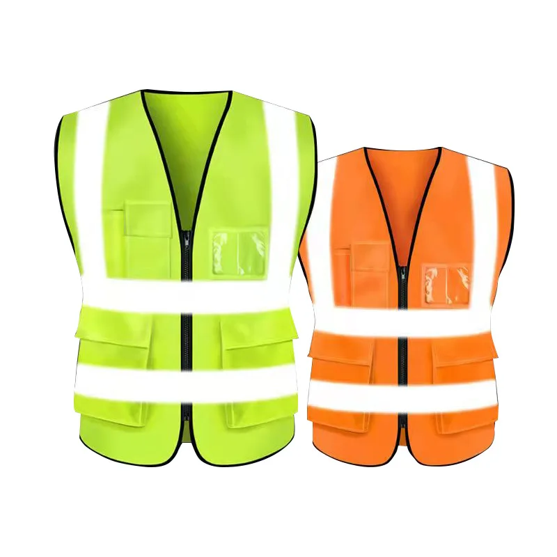 top trending straffic road working jackets security turn signal safety vest with pockets and zipper for sale