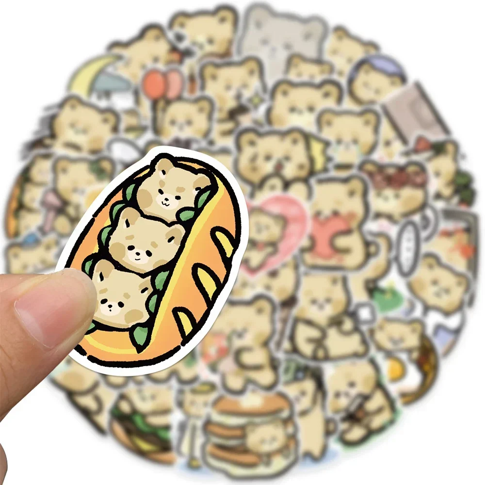 50PCS Cartoon Cute Bear Graffiti Waterproof Sticker Decoration DIY Guitar Notebook Helmet Cup Skateboard Suitcase